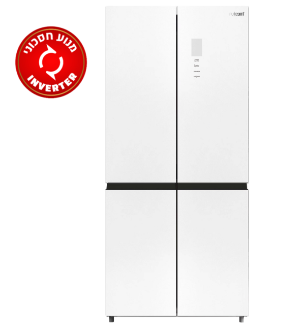 מקרר 4 דלתות מקפיא תחתון 475 ליטר NO-FROST FJ-NF515W זכוכית לבנה פוג'יקום