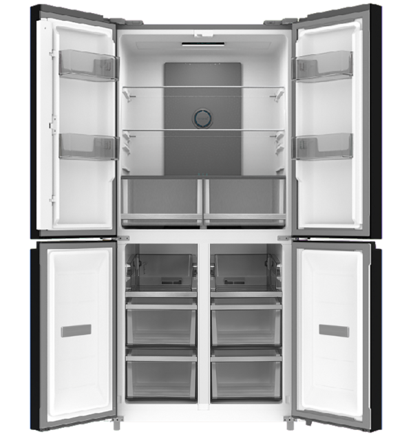 מקרר 4 דלתות מקפיא תחתון 475 ליטר NO-FROST FJ-NF515W זכוכית לבנה פוג'יקום 2