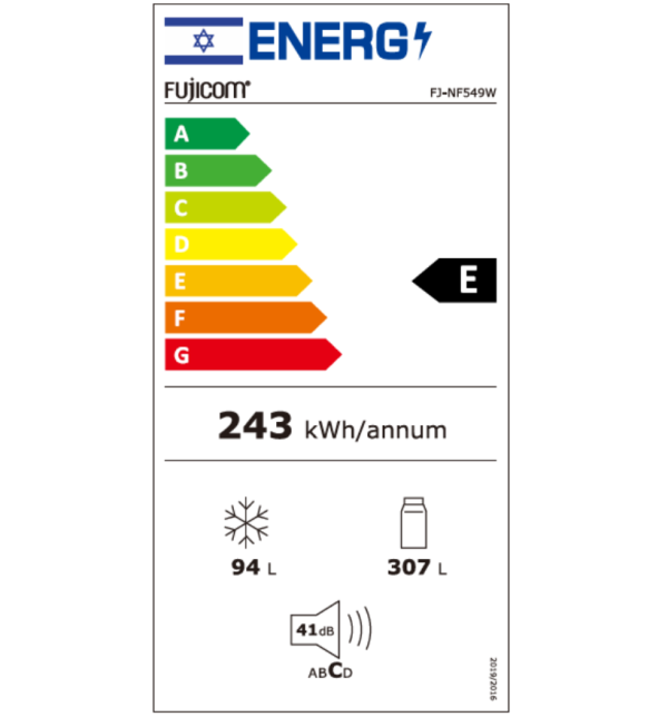 מקרר מקפיא עליון 401 ליטר NO-FROST FJ-NF549W לבן פוג'יקום 2