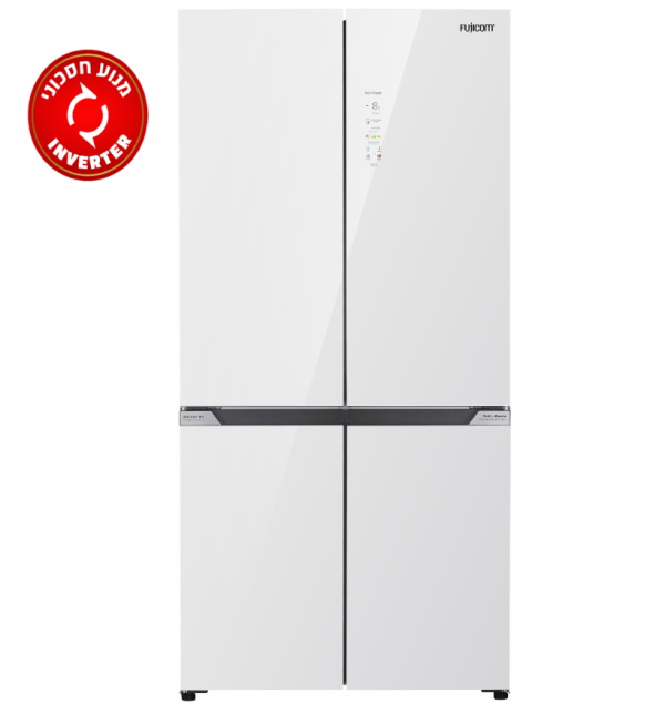 מקרר קו אפס 4 דלתות 505 ליטר NO-FROST FJ-NF590GDW זכוכית לבנה פוג'יקום