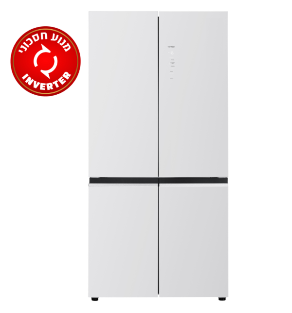 מקרר 4 דלתות מקפיא תחתון 600 ליטר NO-FROST FJ-NF815W זכוכית לבנה פוג'יקום