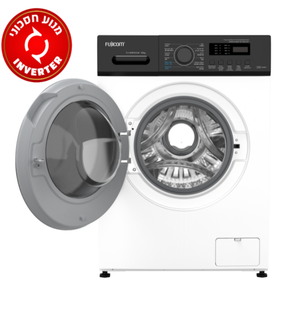 מכונת כביסה פתח קדמי 10 ק"ג 1400 סל"ד INVERTER FJ-WM1014W לבן פוג'יקום 2