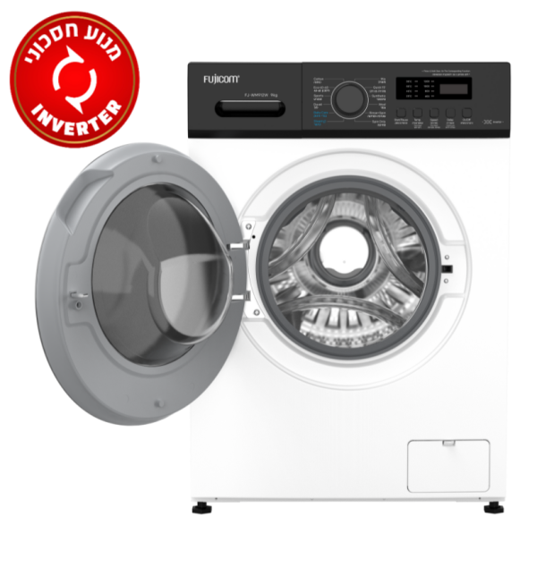 מכונת כביסה פתח קדמי 9 ק"ג 1200 סל"ד INVERTER FJ-WM912W לבן פוג'יקום 2